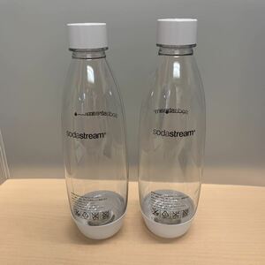 y052107m Sodastream Source オリジナル ホワイト 炭酸 再利用可能 ウォーターボトル 2個パック 1リットル