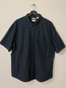 VINTAGE / HAGGAR / 総柄ボタンダウン半袖シャツ /SIZE:XXL / NAVY / BIG SIZE / 90s - 00s / ハガー / 古着 / ヴィンテージ ビンテージ