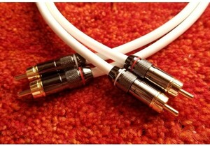 送料無料! MOGAMI モガミ 2534 3.5M 3.5メートル ペア 2本セット 白 ホワイト RCA ケーブル プラグ 24k ハンドメイド カスタムケーブル