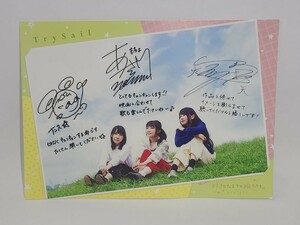 TrySail プリントサイン入りポートレート 「映画『好きになるその瞬間を。～告白実行委員会～』」 来場特典 麻倉もも 雨宮天 夏川椎菜 声優