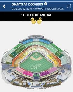 MLBdoja-s билет 7/22( месяц )doja-svsja Ian tsu(doja- Stadium )Shohei Ohtani Hat большой . sho flat шляпа распространение te-