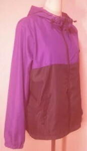 [ all season, light outer!] Lady's reverse side mesh,f-tedo Wind breaker < purple × black :L>] frontal cover water repelling processing cloth use 