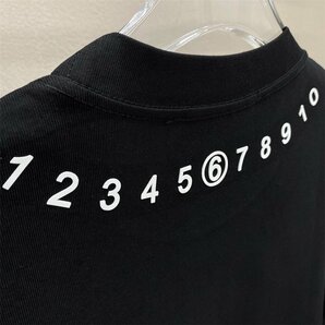 Maison Margiela(メゾン マルジェラ) MM6 半袖 tシャツ ネックナンバリング Tシャツ ファッション ブラック カットソー Lサイズの画像3