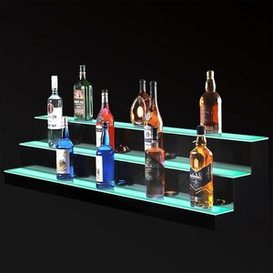 MESAILUP60 -inch LED lighting attaching sake bin display 3 step lighting attaching bottle shelves 3 layer Home bar drink remote control attaching commercial lighting shelves 