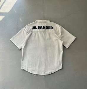JIL SANDER （ジルサンダー） 半袖シャツ 襟付き 簡約 カジュアル タイプ ロゴシャツ 男女兼用 S-L　サイズ選択可能