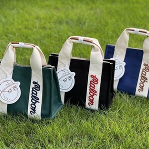 マルボンゴルフ★malbon golf カートバッグ ミニトートバッグブラックの画像8