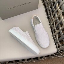 ブルネロクチネリ　BRUNELLO CUCINELLI ローファー メンズシューズ スエード 2024ss 39-44　サイズ選択可能 ホワイト_画像4