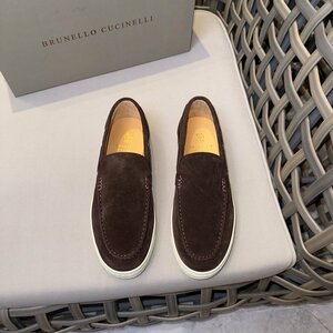 ブルネロクチネリ　BRUNELLO CUCINELLI ローファー メンズ　 シューズ　 カジュアル 　レザー　39-46　 サイズ選択可能 ダークブラウン