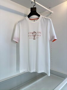 ブルネロクチネリ　BRUNELLO CUCINELLI メンズ　Tシャツ　半袖　文字ロゴ　新品　M-3XL　サイズ選択可能