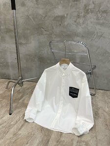 Maison Margiela メゾンマルジェラ ブラウス 白 胸ポケット付き おしゃれ 長袖シャツ メンズ レディース ファッション トップス Sサイズ