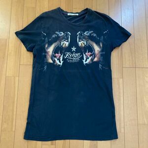 レイン　ロゴTシャツ メンズ　イタリア製 REIGN 黒　美品　希少サイズ 半袖Tシャツ ビッグプリント 古着