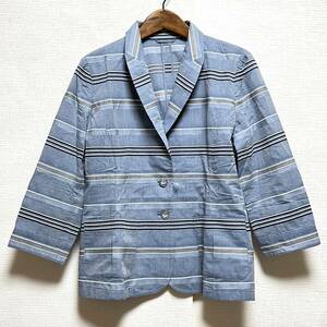 ロシャス Leilian レディース 七分袖ジャケット サイズ13 ブルー系 レターパック可 (800430)