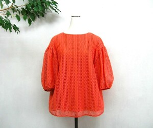  beautiful goods BALLSEY 2022 Ballsey Tomorrowland made in Japan * total race! pull over blouse 36 puff sleeve orange series 