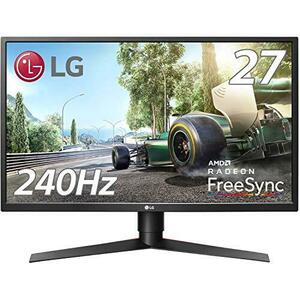 【中古】LG ゲーミングモニター ディスプレイ 27GK750F-B 27インチ/フルHD/TN非光沢/240Hz/2ms/DisplayPort×1・HDMI×2/高さ調節、ピボッ