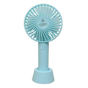 【中古】イトウ 携帯扇風機 ブルー 本体106x42x205mm、台座 直径65ｘH32mm ストラップ付き 2WAY Handy Fan ハンディファン DLFS19012BL