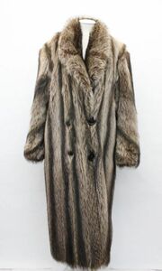 ラクーン毛皮ファー・ロングコート　アメリカンサイズ8
