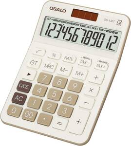pendancy desk calculator large LCD display 12 column figure big button tax accounting count machine battery type sun light departure electro- desk office 