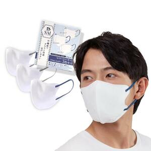 [NISYO] [彩 マスク]バイカラーマスク 不織布 メンズ 大きめ 男性 4層 3Dマスク 立体マスク 耳が痛くならない 検査