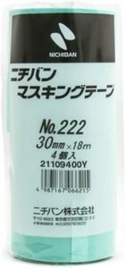 ニチバン マスキングテープ 30mm×18m 40巻入 222H-30BOX ミントグリーン