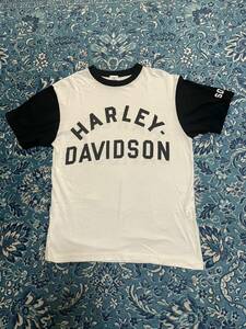 HARLEY DAVIDSON ハーレーダビッドソン Tシャツ ツートン　ビンテージ　古着　チョッパー　ボバー　ナックル　ホンダ