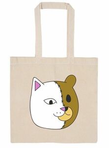 RIPNDIP トートバッグ　キャンバス バッグ TEDDY FRESH TOTE BAG 猫 ネコ グッズ ナチュラル　リップンディップ