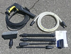 ☆KARCHER ケルヒャー K3 サイレントベランダ用 トリガーガン/高圧ホース/デッキクリーナー/バリオスプレーランスなど 9点セット USED品☆