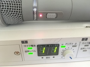 Panasonic ワイヤレス マイク　受信機　アンテナセット　動作確認済み WX-UR502 WX-4950A WX-4100B x2 パナソニック　おまけ付