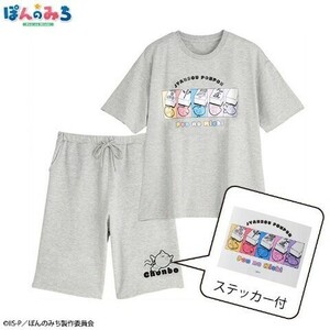 即決 ぽんのみち メンズルームウェア【L】新品タグ＆シール付き セットアップ Tシャツ+ハーフパンツ 