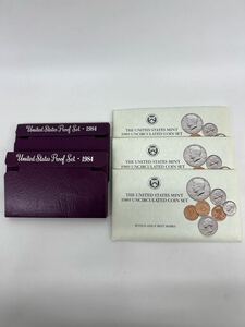 UNITED STATES PROOF SET アメリカ プルーフ貨幣・未開封セット　計5セット　84年2セット・89年3セット GST050803 