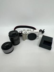 【稼働】Canon キヤノン EOS M3 ミラーレス一眼レフカメラ　 レンズ2個セット①18-55㎜ ②22mm 充電器付　GST053001