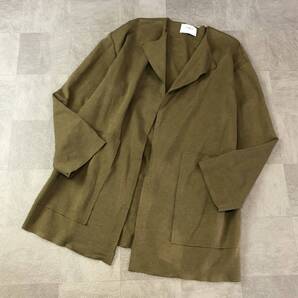 ZARA BASIC ザラベーシック カットソーカーディガン ノーカラー ジャケット カーキ USA Sサイズ 古着
