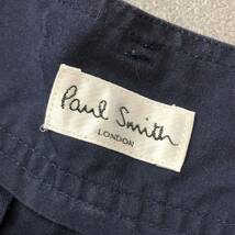 90s Paul Smith LONDON ポールスミス　ロンドン　ショートパンツ ハーフパンツ コットンパンツ　ネイビー　サイズS 古着_画像6