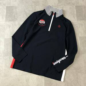 良品　MUNSINGWEAR マンシングウェア　ハーフジップ長袖シャツ　長袖カットソー　GOLF ゴルフウェア レディースM