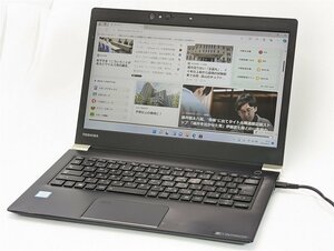 1円～ 高速SSD ノートパソコン フルHD 13.3型 東芝 U63/J 中古 第8世代Core i5 16GBメモリ Wi-Fi カメラ Bluetooth Windows11 Office済み