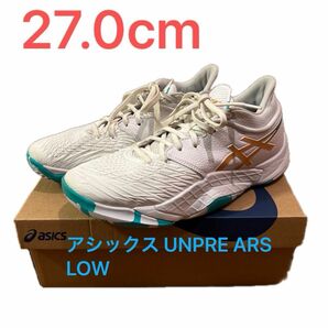 河村 勇輝 選手着用モデル　アシックス UNPRE ARS LOW アンプレアルス ロー WHITE/PURE GOLD