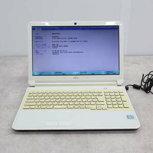 △ Core i7 2670QM｜15.6型 ノートパソコン｜富士通 FMVA53KWP LIFEBOOK AH53/K メモリ4G HDDなし｜黄ばみあり ジャンク ■P1081