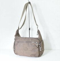 2371-24F0210★Kipling キプリング★美品 ショルダーバッグ 軽量 カーキブラウン 旅行 男女兼用_画像2