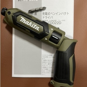 【新品未使用】makita マキタ 充電式 ペンインパクト ドライバ TD022 オリーブ 7.2v 写真撮影にのみ開封しました 6000円スタートの画像1