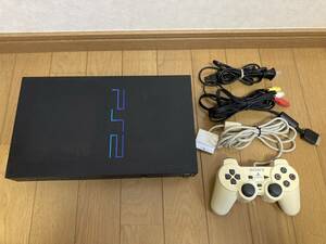 即決! PlayStation2 PS2 本体 SCPH-50000 ミッドナイト・ブラック クリア ブラック コントローラー付き