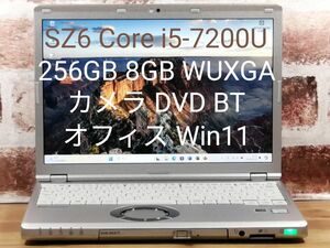 SZ6 Core i5-7200U 256GB 8GB WUXGA IPS カメラ DVD BT オフィス Win11 初期設定済