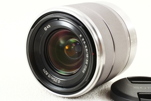 美品◆SONY ソニー E 18-55mm F3.5-5.6 OSS SEL1855 シルバー◆標準ズームレンズ/A4585