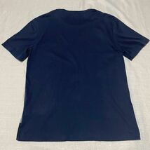 BLACK LABEL CRESTBRIDGE ブラックレーベルクレストブリッジ チェック 半袖 Tシャツ カットソー ロゴ ブランド レザープレート ネイビー M_画像2