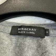 【美品】超希少XL BURBERRY BLACK LABEL バーバリーブラックレーベル 半袖 Tシャツ カットソー ノバチェック 肩チェック グレー サイズ4_画像8