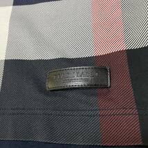 BLACK LABEL CRESTBRIDGE ブラックレーベルクレストブリッジ チェック 半袖 Tシャツ カットソー ロゴ ブランド レザープレート ネイビー M_画像7