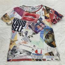 【美品】Vivienne Westwood MAN ヴィヴィアンウエストウッド 半袖 Tシャツ ロゴ オーブ刺繍 コットン 総柄 アート 絵画 サイズ46 M相当_画像1