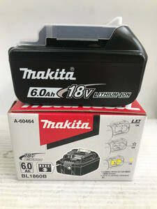 【未使用】makita(マキタ) 18V6.0Ahリチウムイオンバッテリー残量表示付 BL1860B (A-60464) / ITP4SUR81NTK