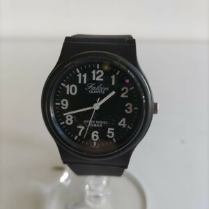 Ｆａｌｃｏｎ/Ｑ＆Ｑ 腕時計/クォーツ シチズン ブラック プラスチックケース ラバーベルト 10BAR(10気圧防水) 中国製 稼働品 ユーズド品