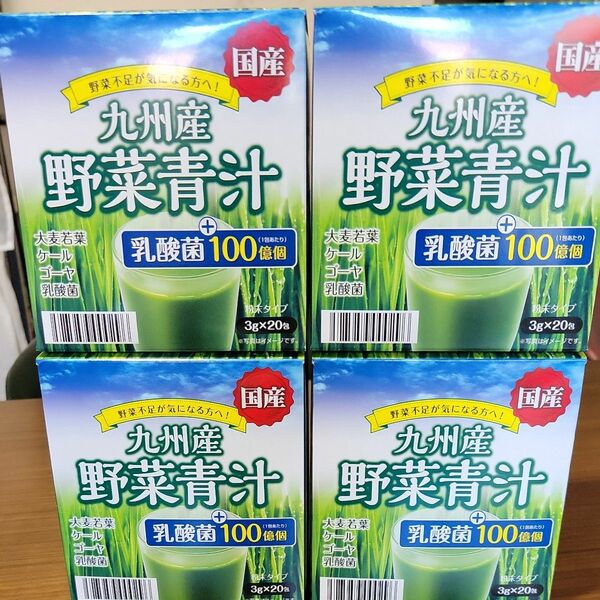 [新品・未開封]九州産 野菜青汁 乳酸菌入　4箱　80包