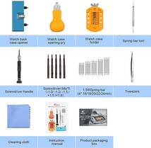 腕時計 電池交換 工具【JOREST】時計工具セット、 時計バンド/ベルト 交換工具、時計の裏蓋オープナー、 時計修理、時計アクセ_画像9