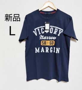 【新品】ARCADE ロゴプリントTシャツ クルーネック ネイビー Lサイズ